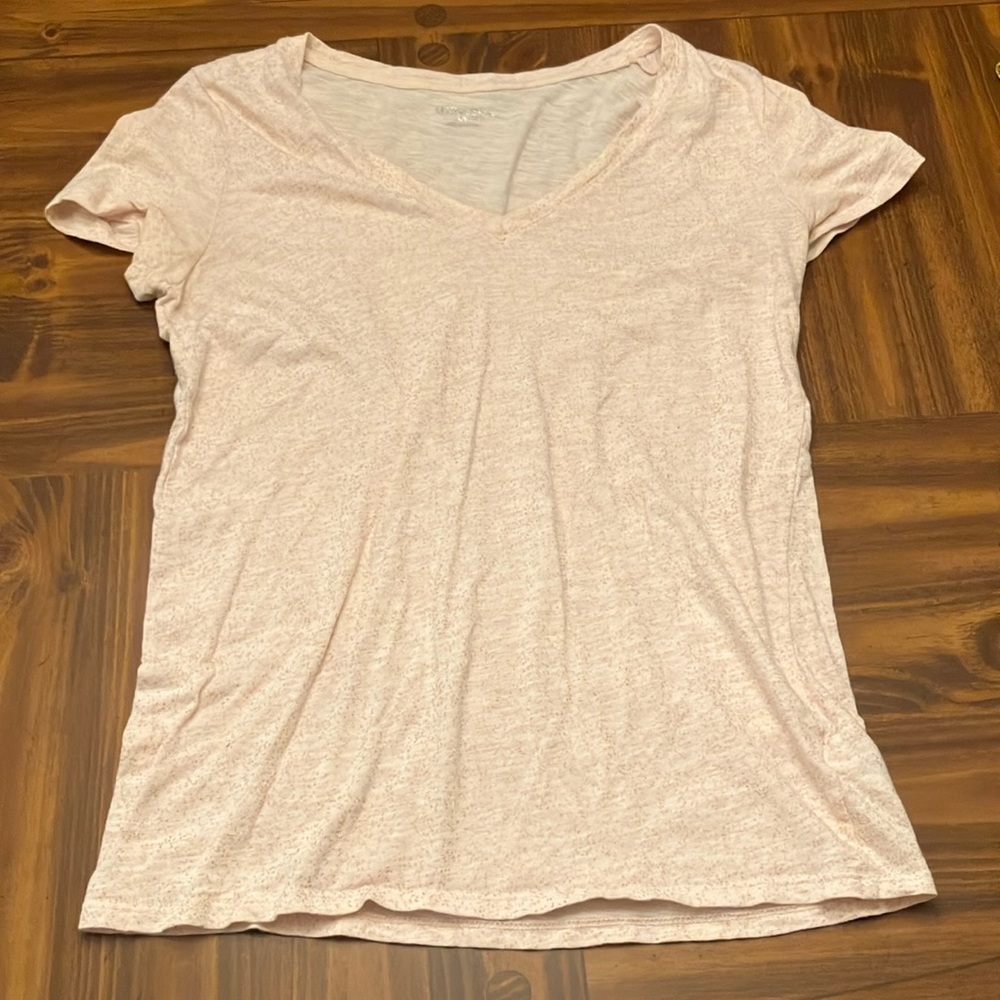 Merona Pink with Gold Dots V Neck T-shirt - size S